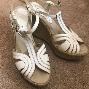 Pazzo white platform sandals